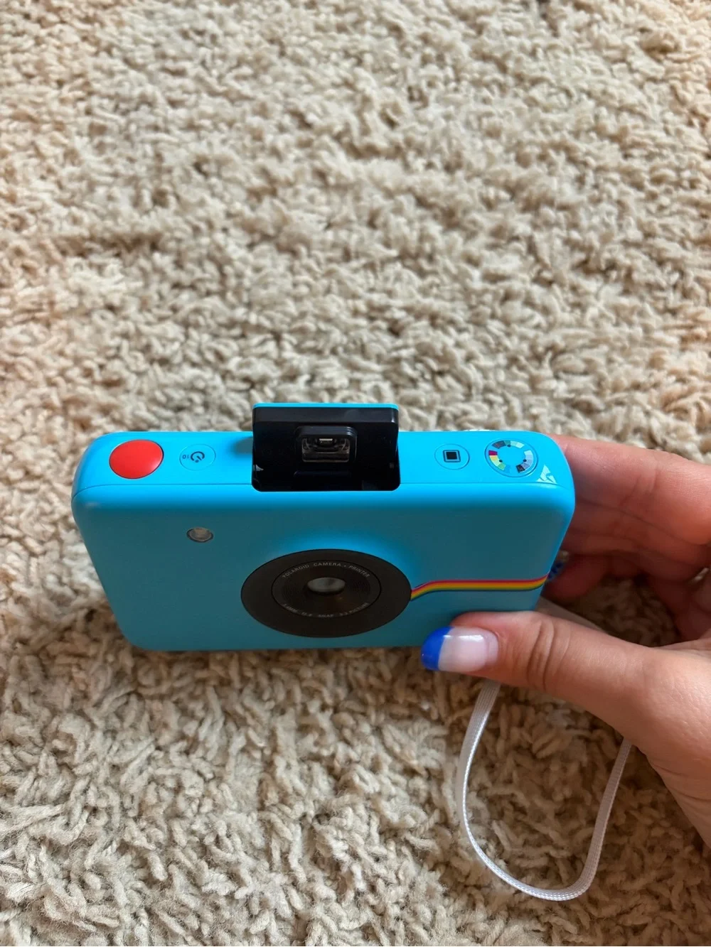 Polaroid Snap Instant Camera - Turquoise with Rainbow Stripe